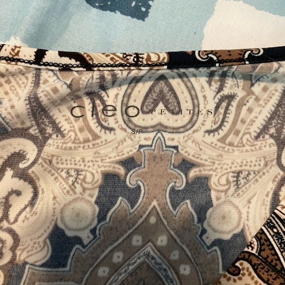 Cleo Black and Brown Paisley V-Neck Blouse - Picture 6 of 8